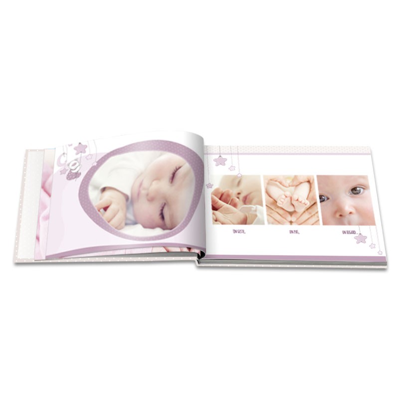 Personnaliser un livre photo bébé pour la naissance d'une fille